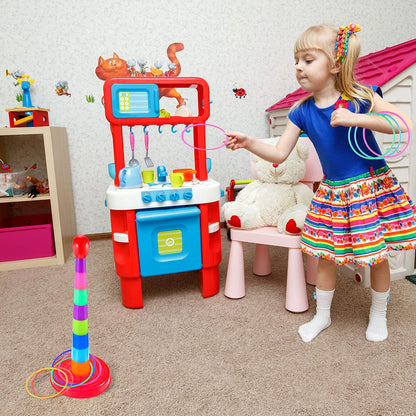Sumind 2 Sets 18" Colorful Plastic Sport Ring Toss Game Set for Most Ages