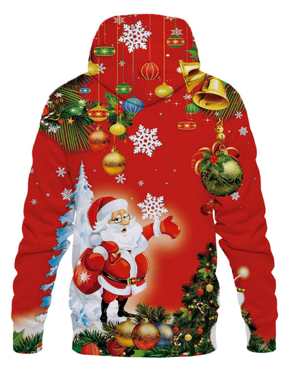 Linnhoy Adults Hoodies Unisex for Men Women Funny 3D Print Wear Christmas Graphic Sweatshirts Novelty Fashion Sweater Size Small