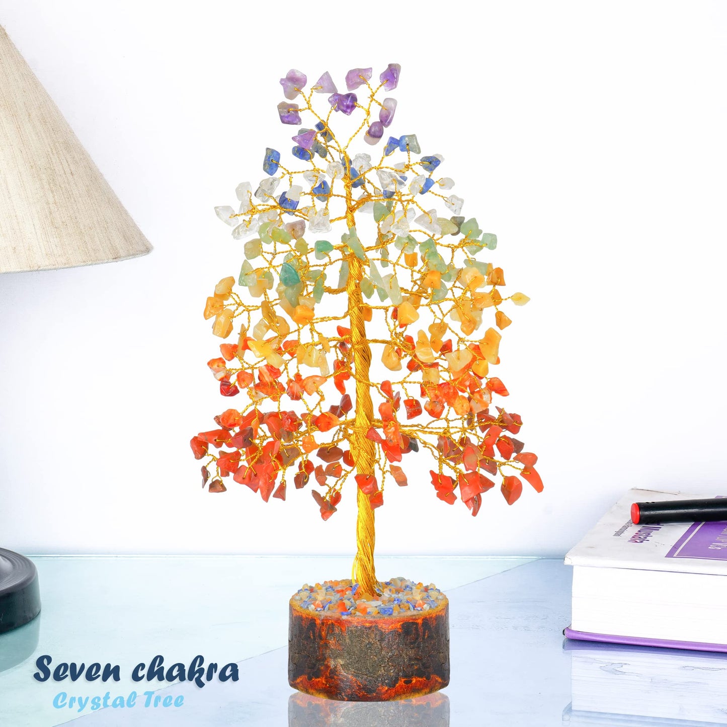 Seven Chakra Tree - Crystal Tree for Positive Energy - Tree of Life - Charkas Crystals - Gem Tree - Spiritual Decor - Feng Shui Crystals and Stones - Chakra Decor - Crystal Bonsai Tree - Gifts