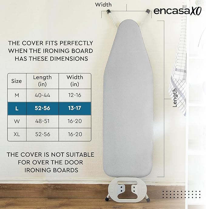 Encasa XO Ironing Board Cover and Pad 54"x15"