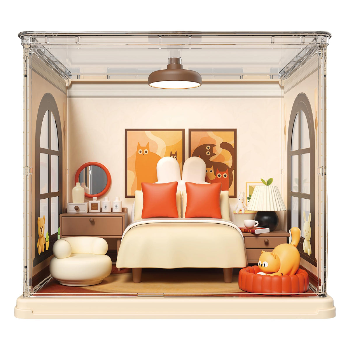 Cute Bedroom DIY Miniature Dollhouse Building Toy