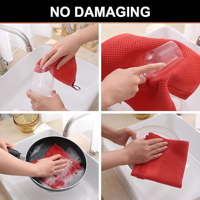 Homaxy 100% Cotton Dish Cloths, 8 Pack