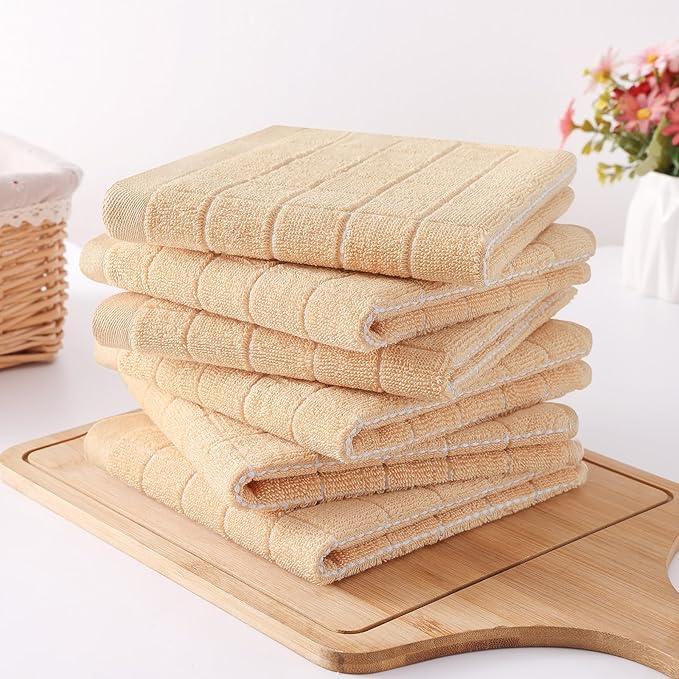 Homaxy 100% Cotton Terry Kitchen Dish Cloths, Ultra Soft and Absorbent Dish