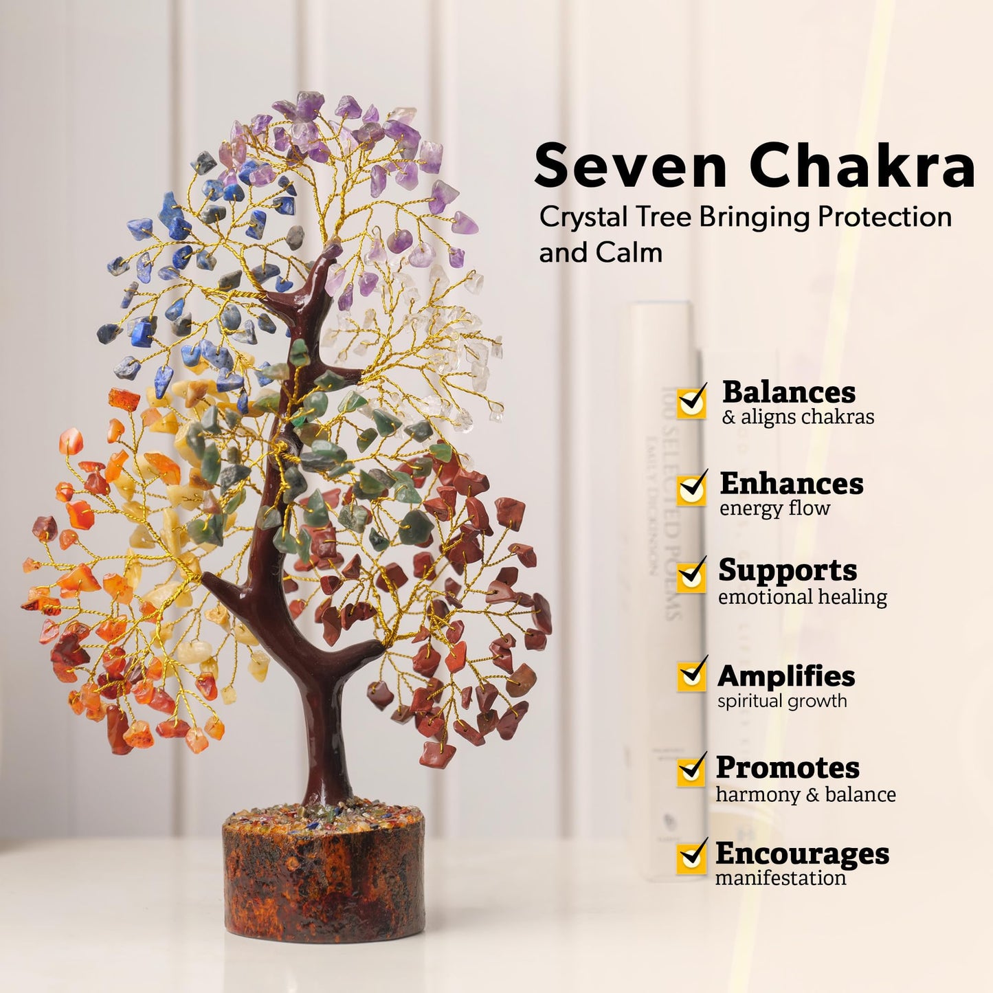 7 Chakra Tree of Life, Crystals and Healing Stones, Crystal Tree of Life, Gemstone Tree, House Warming Gifts New Home, Healing Crystals, Birthday Gifts for Women, New Home Gift Ideas, Return Gifts