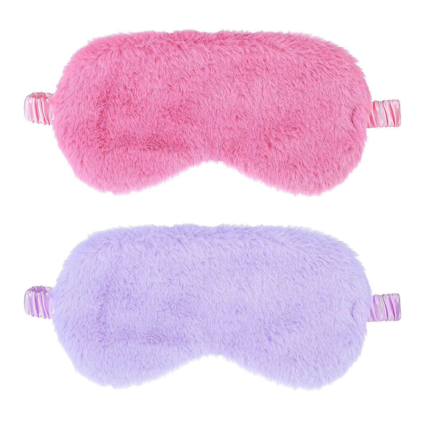 2 Pack Plush Sleeping Eye Mask Soft Plush Eye Mask Fuffy Eye Cover Comfortable Sleep Mask Blindfold Rainbow Faux Fur Eye Shade for Women, Men and Kids Travel Nap Sleeping 565488_2_3pL1H9vJ3