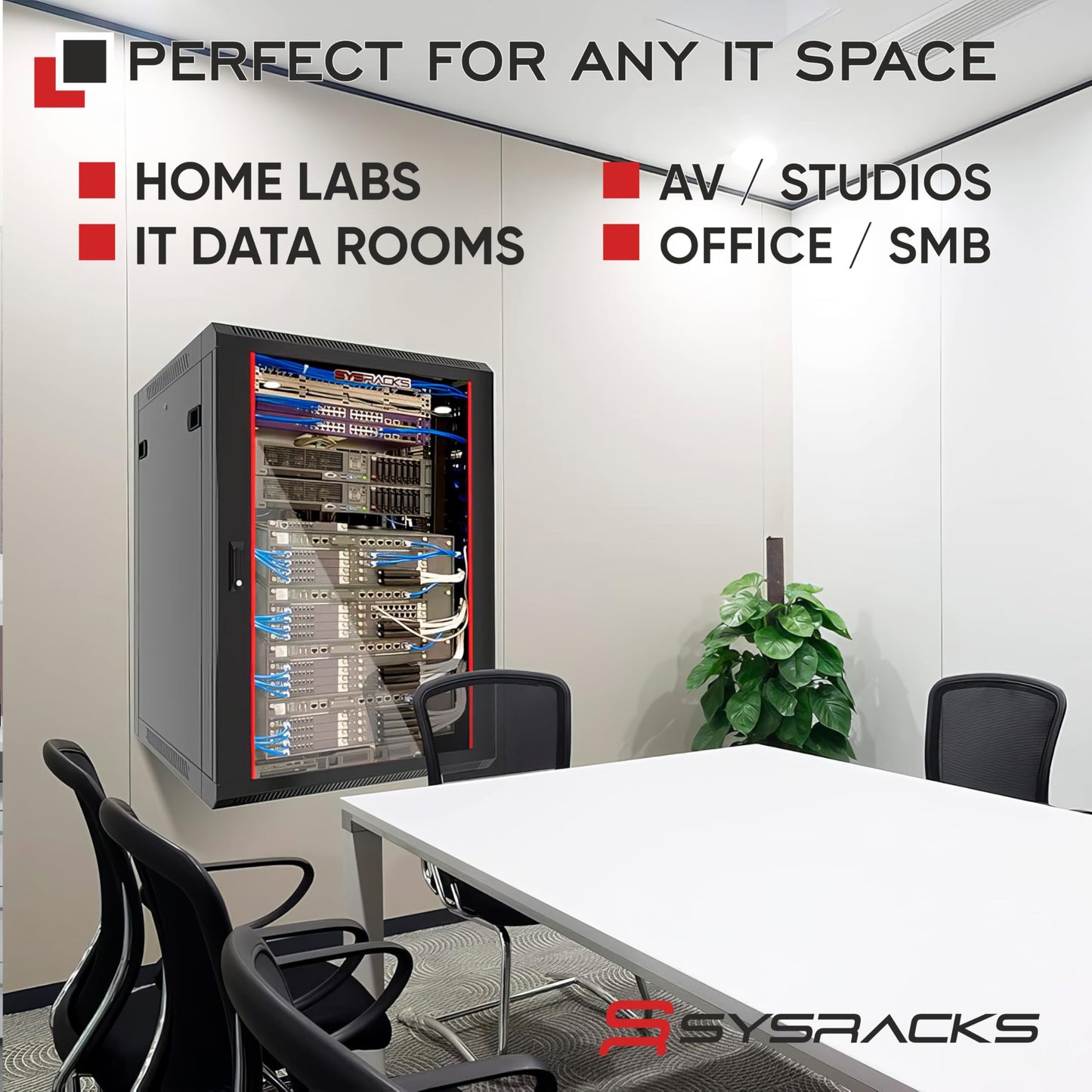 15U Wall Mount Server Rack Cabinet 24” Deep, 19” Network & AV Enclosure for Home Lab with Fan, PDU, 2 Shelves, Locking Glass Door