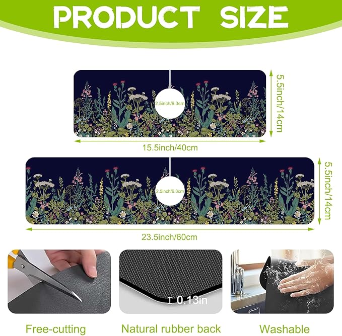 Kitchen Sink Splash Guard Faucet Mat Super Absorbent Fast Drying Mat Guard