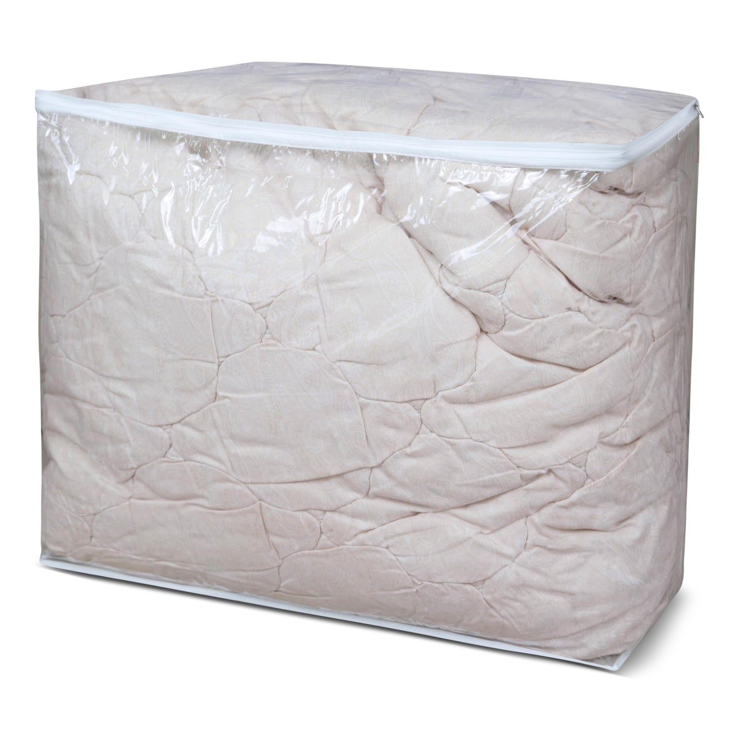 DiClavus - Clear Zippered Storage Bags 3 pcs Closet Organizer PVC 24x20x11 In - Bed Sheet Organizer, for Comforter, Pillow, Blanket, Cloth Clothes, Sweater,Plastic Comforter Storage Bags