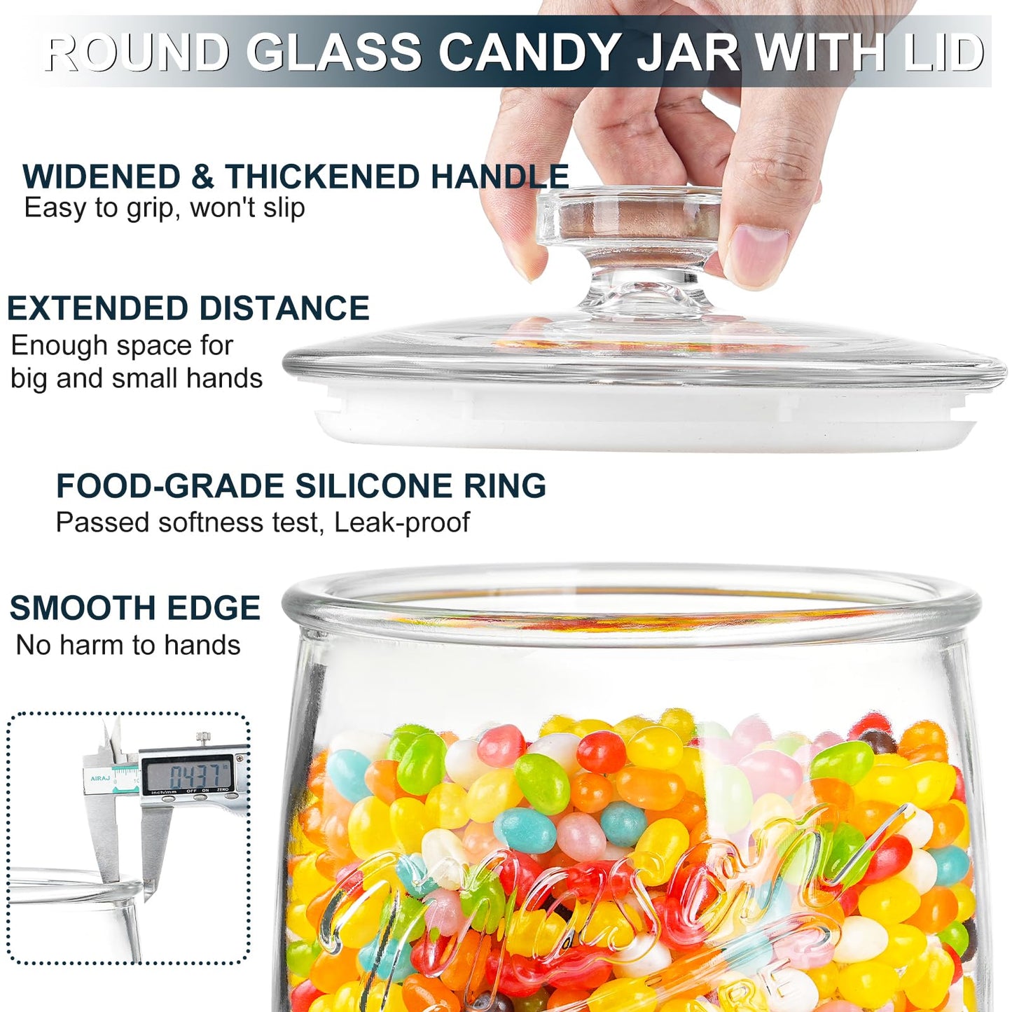 Dwbligt 1 Gallon Glass Cookie Jar with Airtight Lid, Wide Mouth Mason Jar for Pantry & Laundry Room Organization, Large Apothecary Jars for Sugar, Candy, Rice, Dog Treat & Food Storage Jar– Set of 1