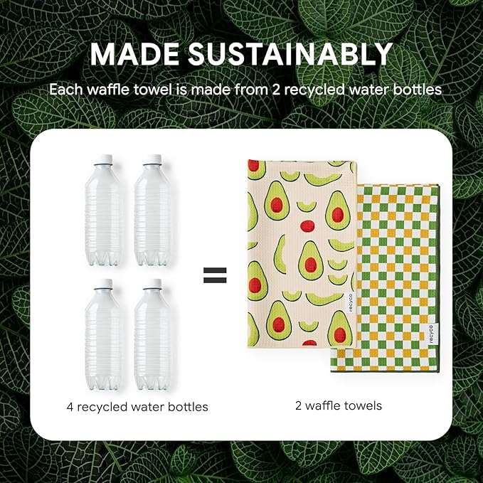 RECYCO Waffle Kitchen Towel Set of 2