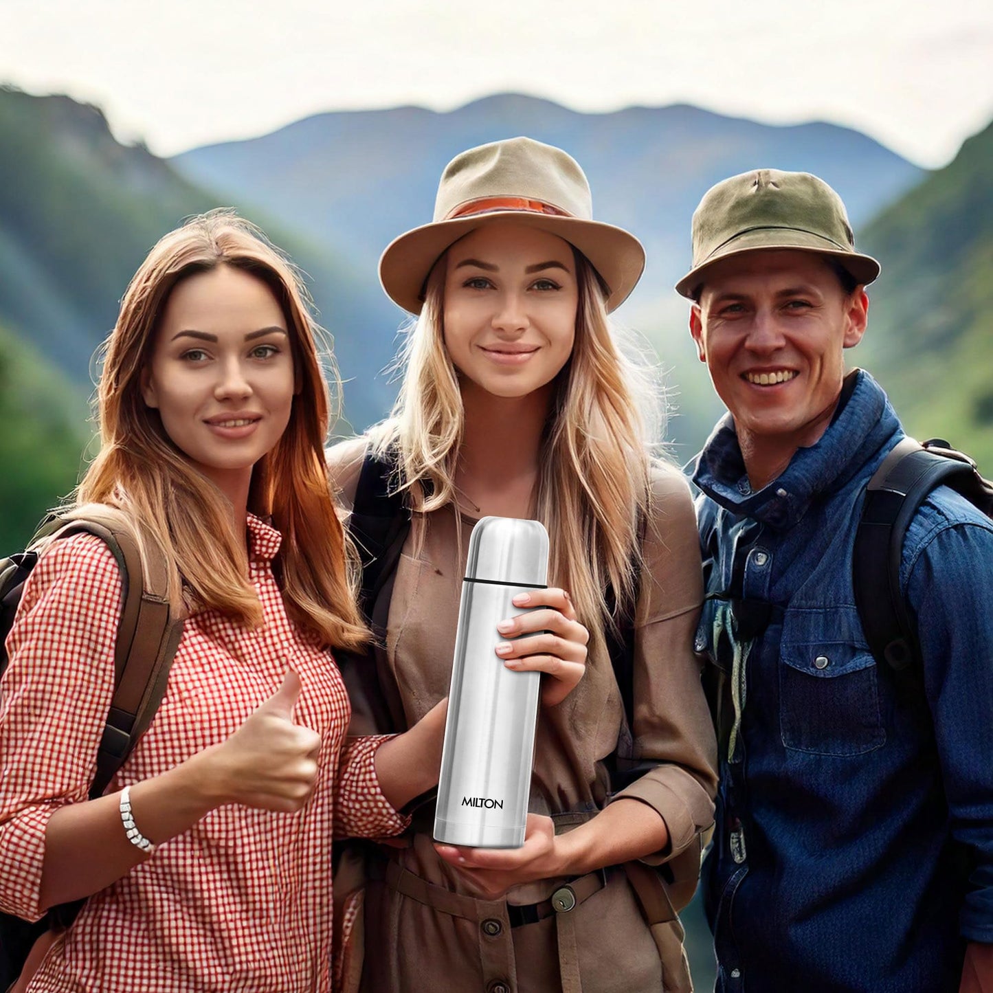 Milton Vacuum Flask for Hot Drink 1 Litre (34 oz), Stainless Steel Double Walled Insulated Water Bottle for 24 Hour Hot and Cold Drinks with Cover, Leak Proof, BPA Free, Thermosteel Flip Lid 1000 ml