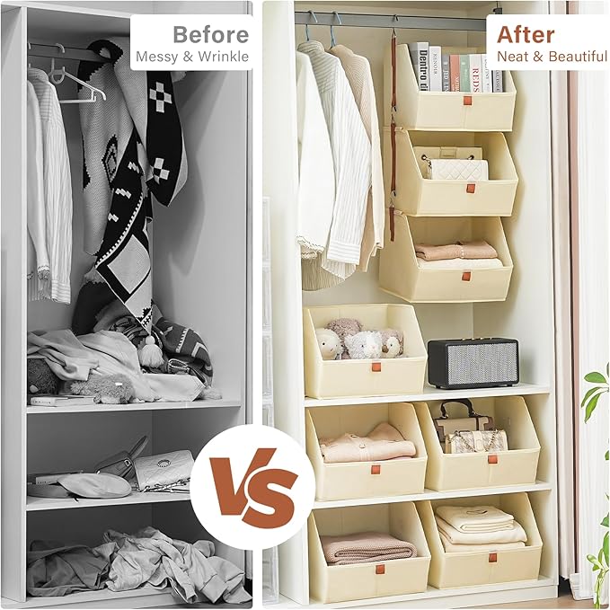 4 Tier Hanging Closet Organizer, Disassemblable Clothes Hanging Shelves