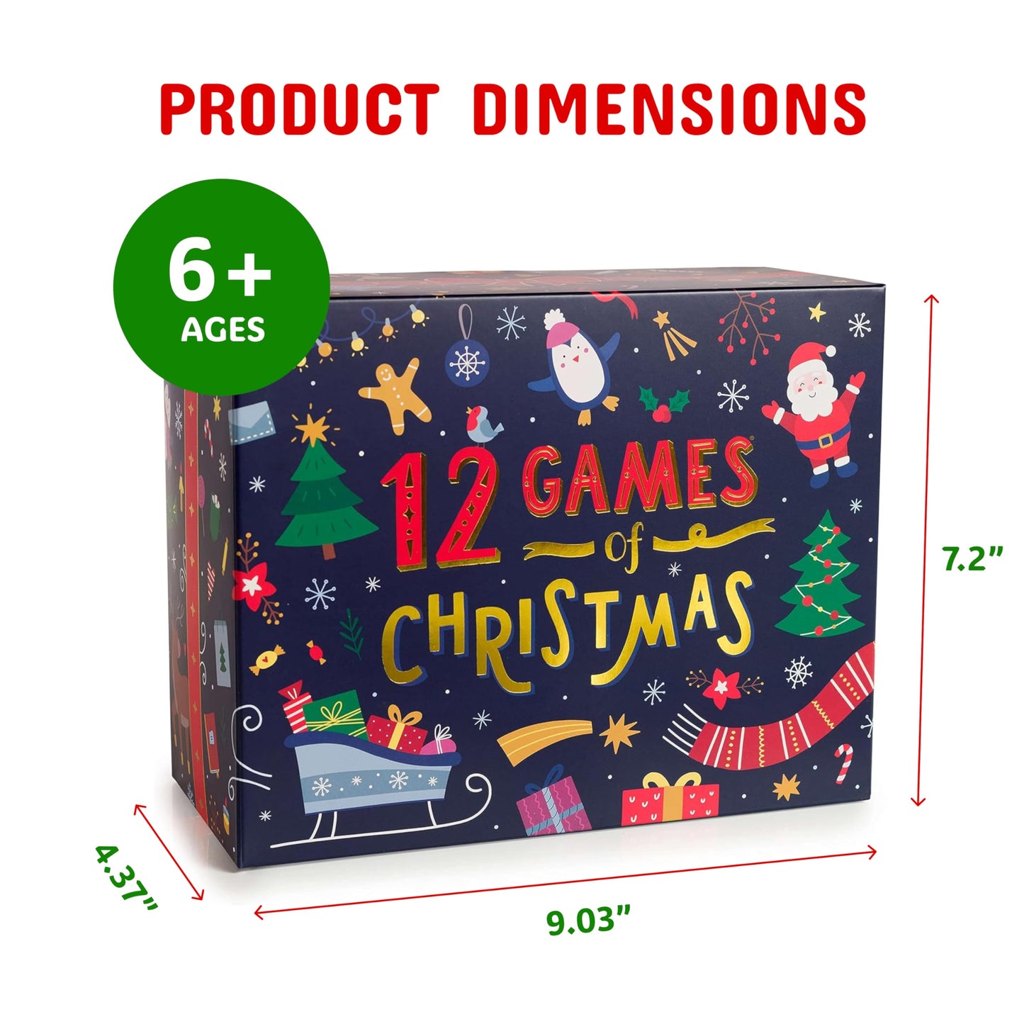 Gutter Games 12 Games of Christmas - Family Game Night Pack for Kids and Teens - Hilarious Christmas Party Games for Adults and Family Party - Complete Entertainment Package - Multicolor