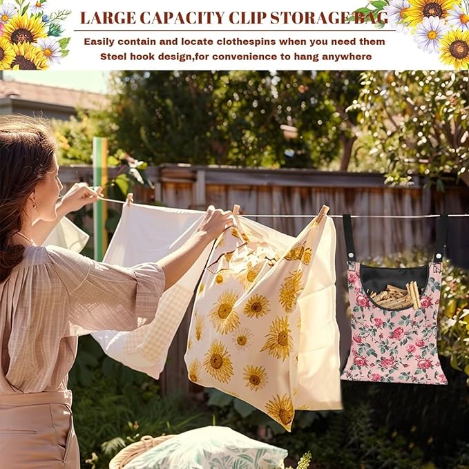 Clothes Pin Hanging Bag, Large Capacity Clothespin Bag