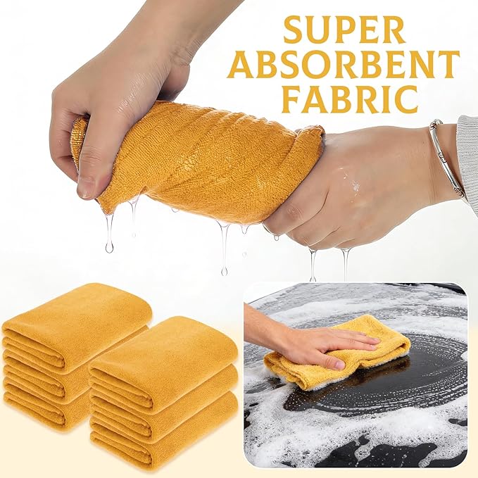 6 Pcs Extra Large Microfiber Cleaning Cloth Reusable Microfiber Towels Thick