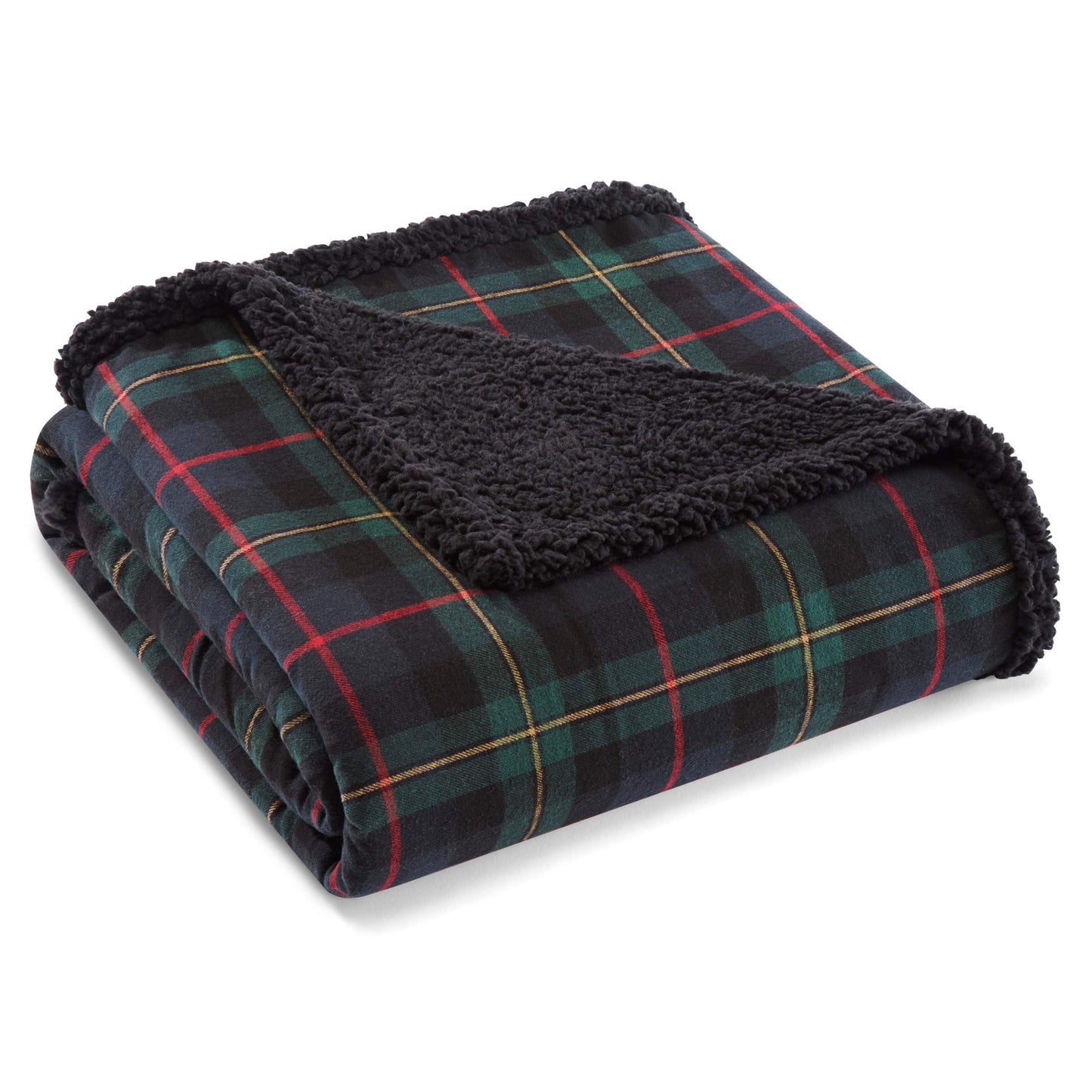 Eddie Bauer - Blanket, Super Soft Reversible Sherpa & Brushed Fleece Bedding, Throw Blankets for Couch, Ideal for Lounging (Pine Tartan)