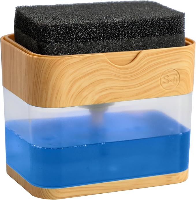 S&T INC. Dish Soap Dispenser and Sponge Holder