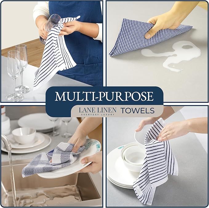 LANE LINEN Flour Sack Dish Towels Set