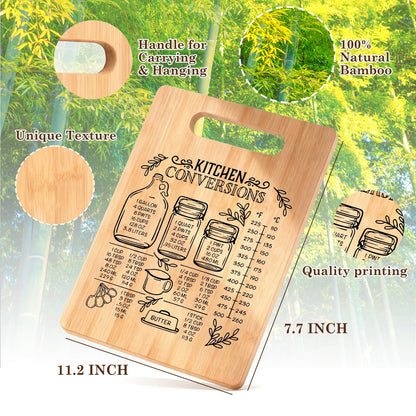 Koesus Kitchen Conversions Cutting Board, Gifts for Cooking Lovers, Gifts for Cooks Chefs Bamboo Cutting Chopping Boards for Kitchen