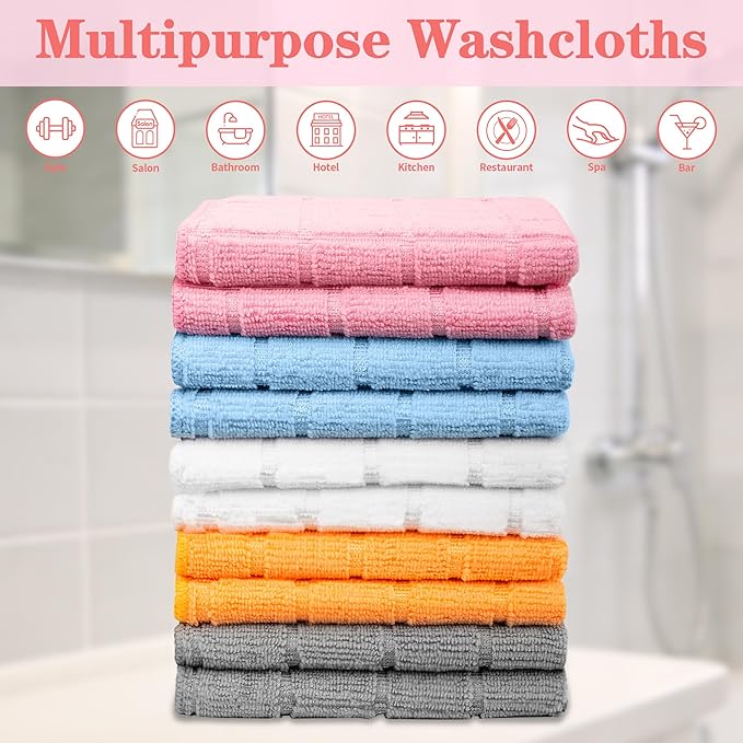 HOMERHYME Microfiber Washcloths, 50 Pack Wash Cloths Face Towel, Soft Lint Free