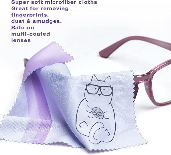10 Pack Cute Kitty Cat Design Multicolor Microfiber Cleaning Cloths