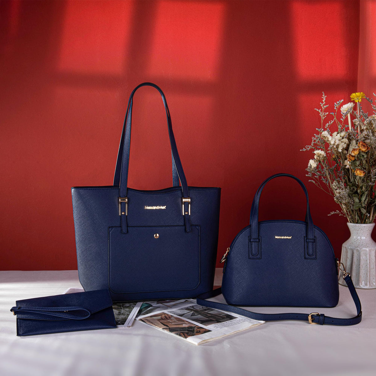 Montana West 3PCS Purses for Women Tote Bag and Wallet Set Shoulder Satchel Crossbody Bags Leather Handbag for Gift Travel Casual Work MWC3-201NY
