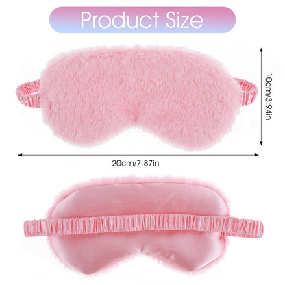 2 Pack Plush Sleeping Eye Mask Soft Plush Eye Mask Fuffy Eye Cover Comfortable Sleep Mask Blindfold Rainbow Faux Fur Eye Shade for Women, Men and Kids Travel Nap Sleeping 565488_2_3pL1H9vJ3