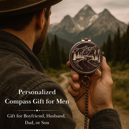 Engraved Compass Gift for Men – Personalized Brass Pocket Compass – Custom Antique Keepsake for Son, Husband, Boyfriend, or Dad – Graduation, Father’s Day, Anniversary, Birthday, or Christmas Gift