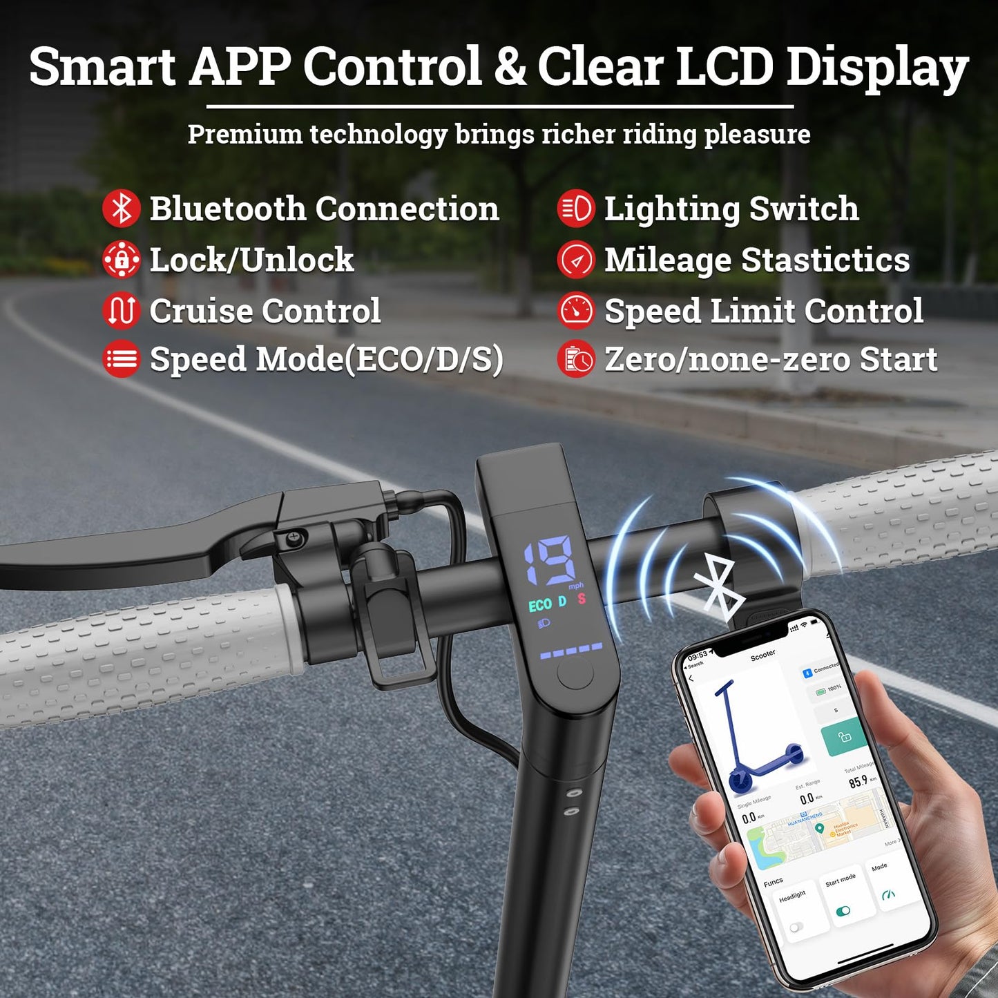 Qlaway Electric Scooter for Adults - 2-in-1 Seat Box, 8.5" Solid Tire, Powerful 350W Motor, Top Speed 19 MPH, Max 16 Miles Ranges, Aluminum Alloy Frame Foldable Commuting Escooter