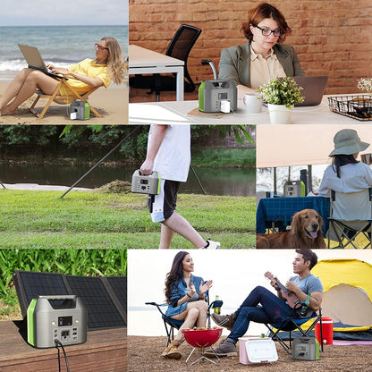 Portable Power Station EnginStar 300W Solar Generator 110V 296Wh Power Bank Two Pure Sine Wave AC Outlet 80000mAh Lithium Battery Pack for Camping Outdoors Trip RV Hunting Vans Emergency Backup