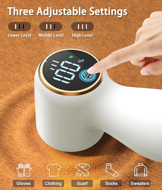Rechargeable Fabric Shaver, Lint Remover, 3-Speed Sweater Shaver