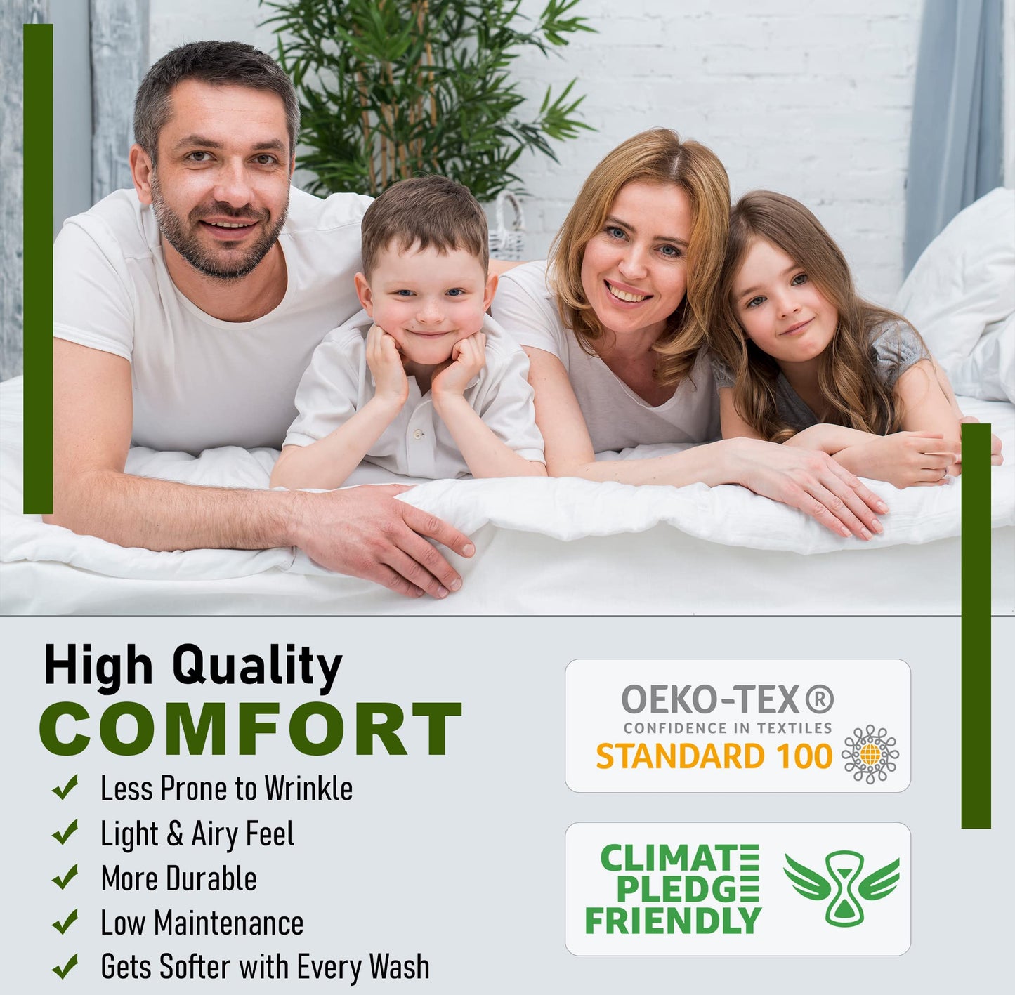 RUVANTI 100% Cotton Percale Sheets Queen Size – Crisp Cooling Bed Sheets for Hot Sleepers, Deep Pocket 16”, Soft Breathable & Durable Hotel-Style 4 Piece Set, Baby Rainbow