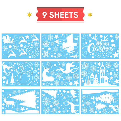 148 Pcs Christmas Snowflake Window Clings Stickers, Christmas Window Decorations