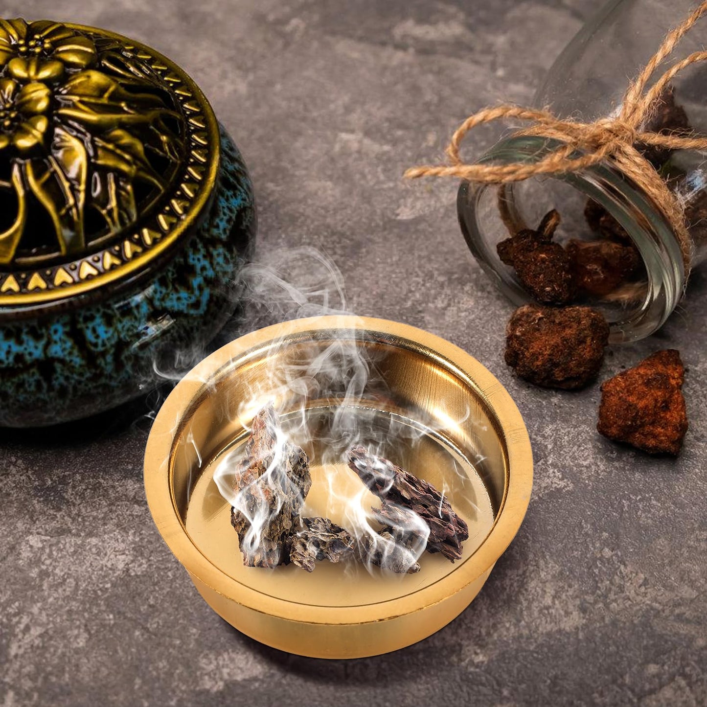 VOSAREA 6pcs Metal Incense Cone Burners Tea Light Tins Cups Tealight Holders Brass Incense Burner Plate Holder Empty Scented Candle Cup DIY Candle Holders for Party Wedding Table Decoration