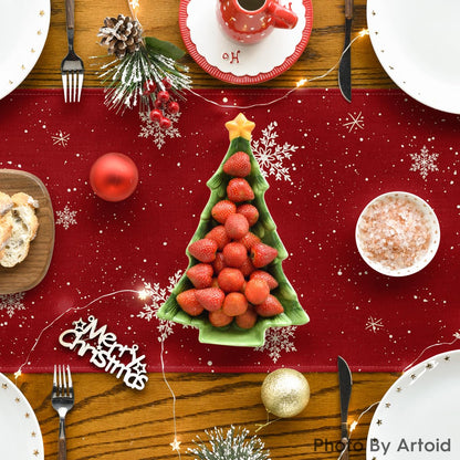 Artoid Mode Red Snowman Let It Snow Winter Table Runner, Seasonal Christmas Kitchen Dining Table Decoration for Home Party Indoor 13x72 Inch