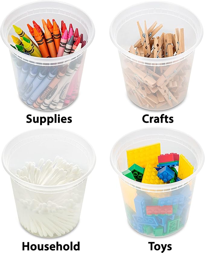 DuraHome Deli Containers with Lids 24oz. Leakproof 30 Sets BPA-Free Plastic