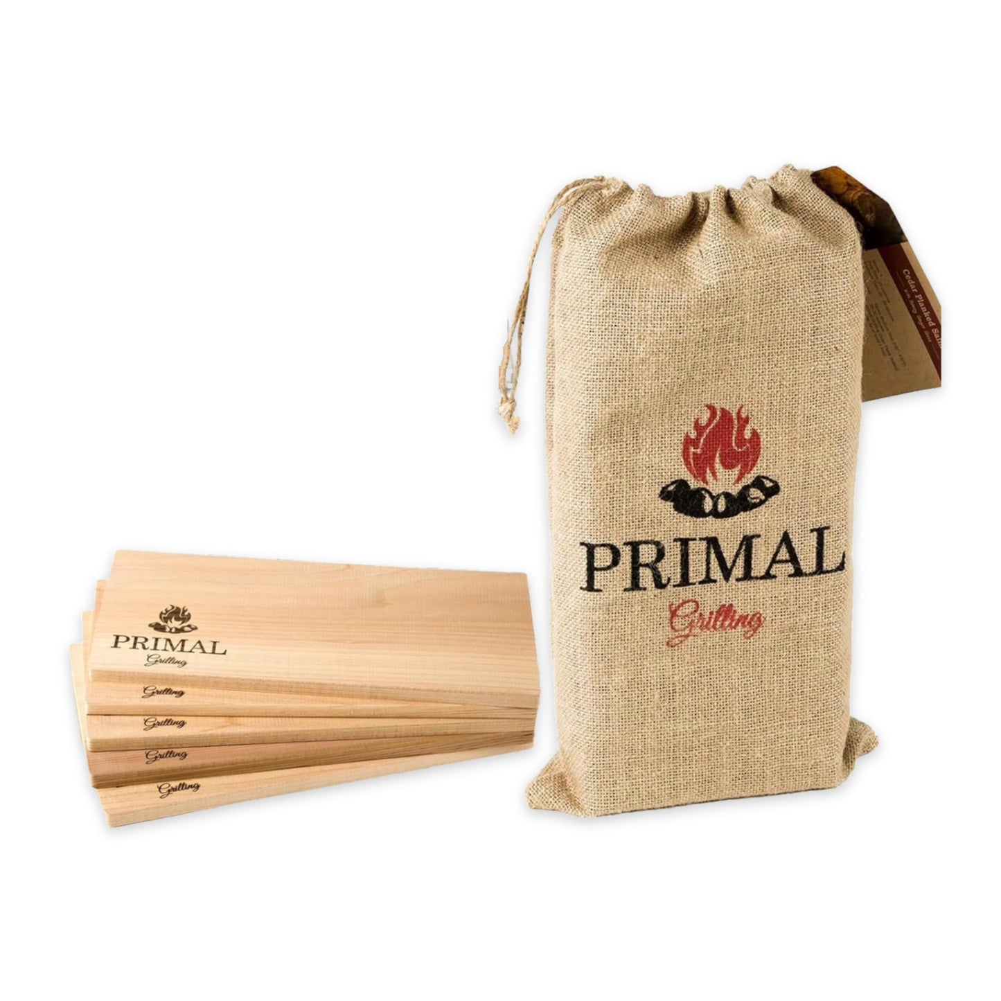 Primal Grilling Premium Cedar Planks - Cedar Planks for Grilling Salmon - Thicker Design for Moister - Natural Wood Planks for Grilling - (5 Pack)