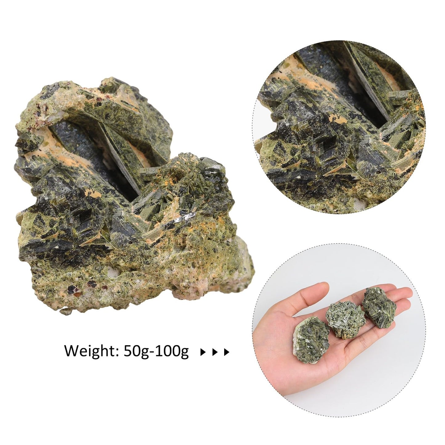 moonsix 0.11-0.22 LB Natural Green Tourmaline Crystal Stone Irregular Raw Crystal Mineral Specimen for Tumbling, Wicca, Cabbing