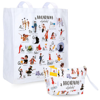 UTOPISH Broadway Tote Bag and Cosmetic Bag Set - Gifts for Musical Theatre Lovers - 26 Unique Designs for Broadway Musical Gifts