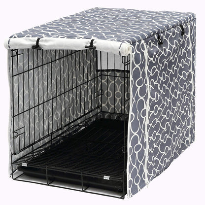 Dog Crate Cover Durable Polyester Pet Kennel Cover Universal Fit for Wire Dog Crate - Fits Most inch Dog Crates - Cover only-Gray-30