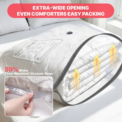 IDEATECH 12Pack Vacuum Storage Bags with Electric Pump, Jumbo Vacuum Seal Bags for Clothing, Bedding & Blankets, Heavy Duty Compression Space Saver Bags with Airtight Seal, Seasonal Storage-4M+4L+4XL