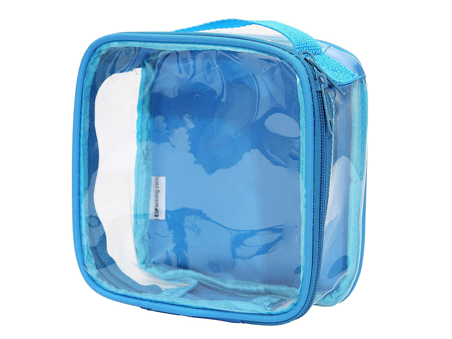 EzPacking Clear TSA Approved 3-1-1 Travel Toiletry Bag for Carry On/Quart Size Transparent Liquids Pouch for Airport Security/Reusable See Through Vinyl & PVC Plastic Organizer Men Women (Turquoise)