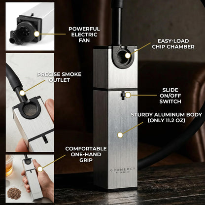 Cocktail Smoker Kit Holiday gift set - Indoor Drink & Food Infuser with Wood Chips | Old Fashioned Whiskey Bourbon Smoker Gift