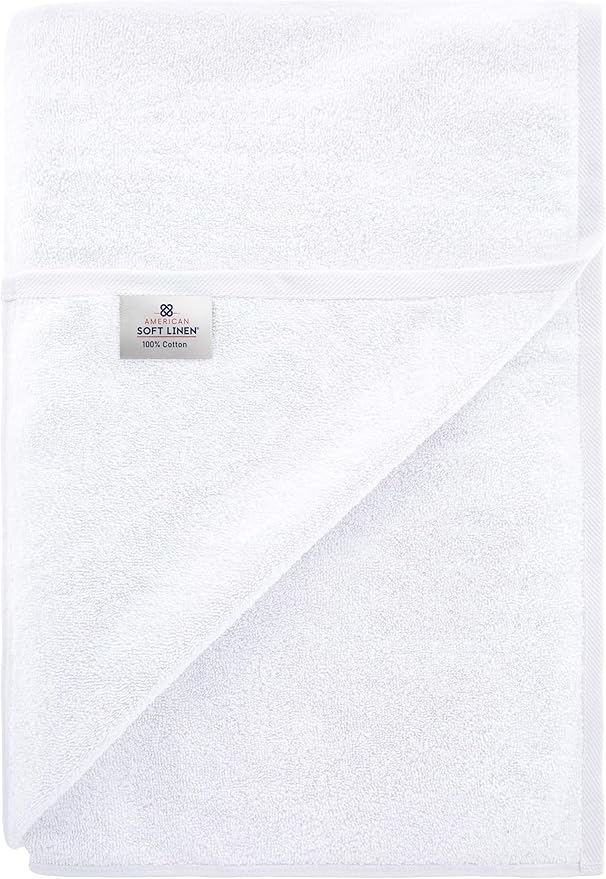 American Soft Linen 100% Cotton 600 GSM Turkish 40x80 Oversized Bath Towel Sheet