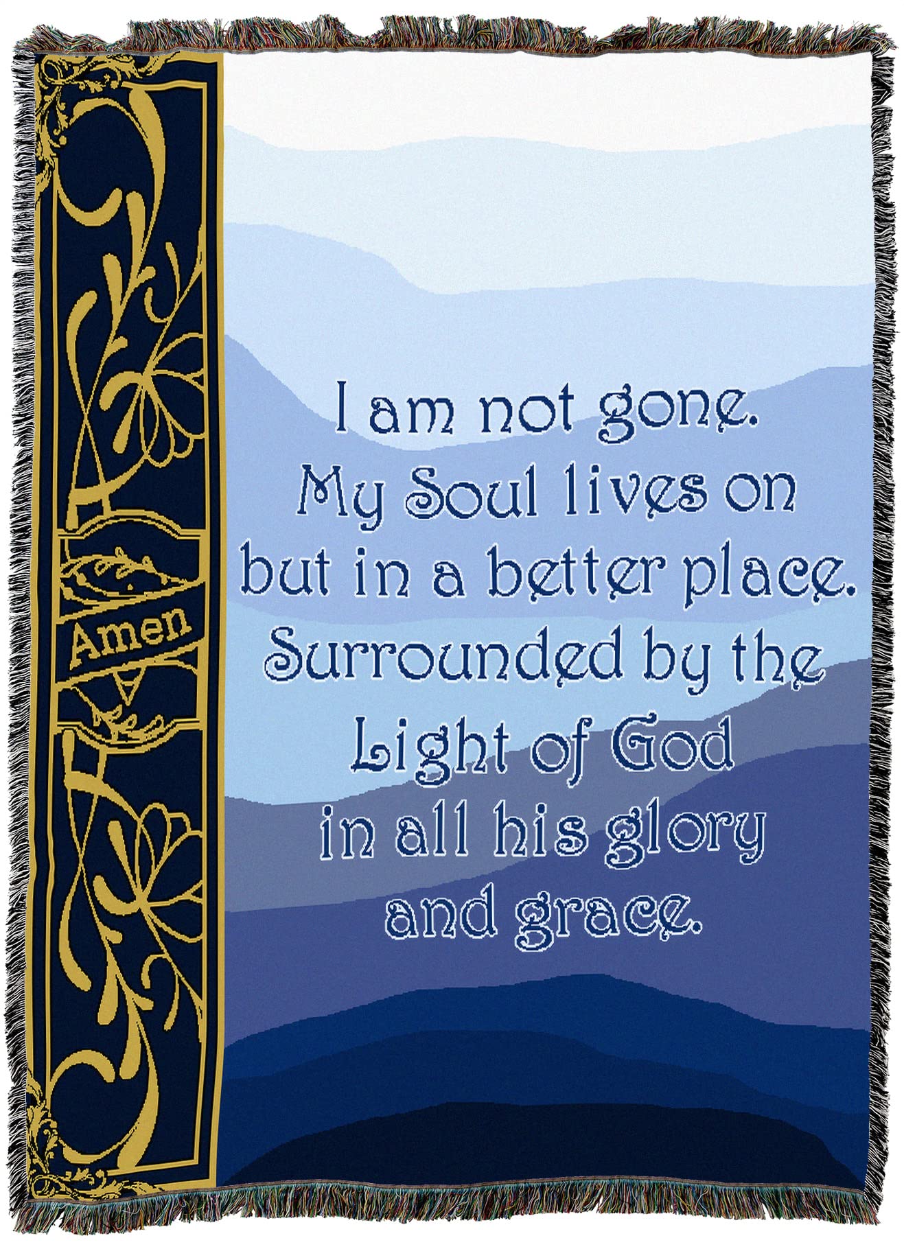 Pure Country Weavers I Am Not Gone My Soul Lives On Blanket Blue - Sympathy Bereavement Gift Tapestry Throw Woven from Cotton - Made in the USA (72x54)