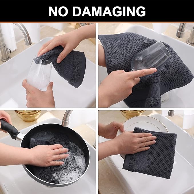 Homaxy 100% Cotton Dish Cloths, 8 Pack