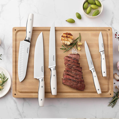 Musifan 5-Piece Chef Knife Set, Professional Ultra Sharp Kitchen Knives For Cooking High Carbon Stainless Steel, With Ergonomic Handle Design (five)