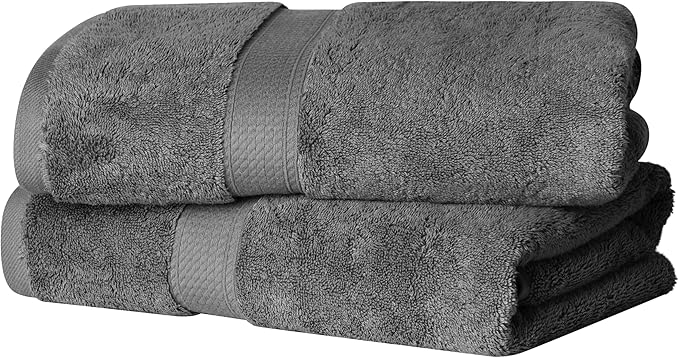 SUPERIOR Egyptian Cotton Pile Bath Towel Set of 2, Ultra Soft Luxury Towels