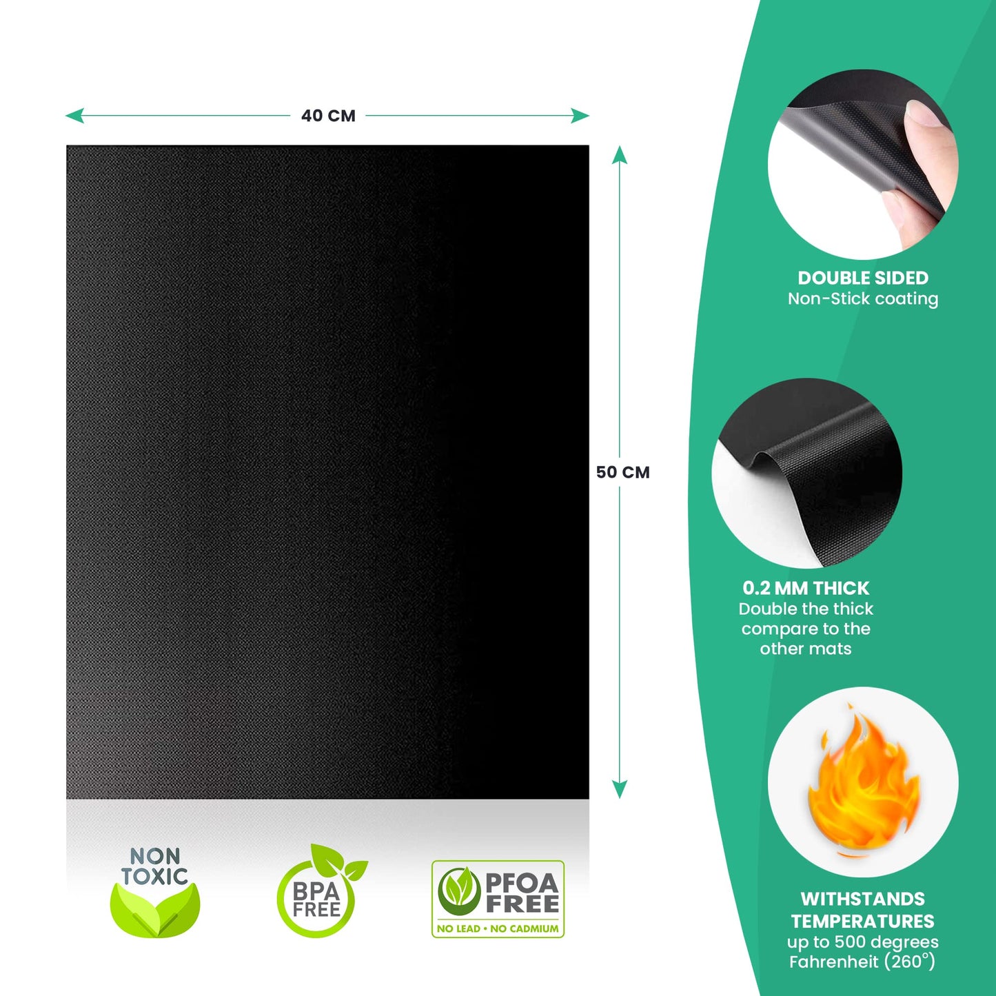 Large Heavy Duty Oven Liner (3 Pack) - Teflon Oven Liners for Bottom of Oven for Gas, Electric and Fan Assisted Ovens - Reusable Non-Stick Oven Mats for Bottom of Oven - BPA Free