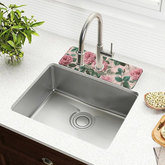 Kitchen Sink Splash Guard 2 PCS 14.7 Inch Sink Faucet Mat Splash Guard